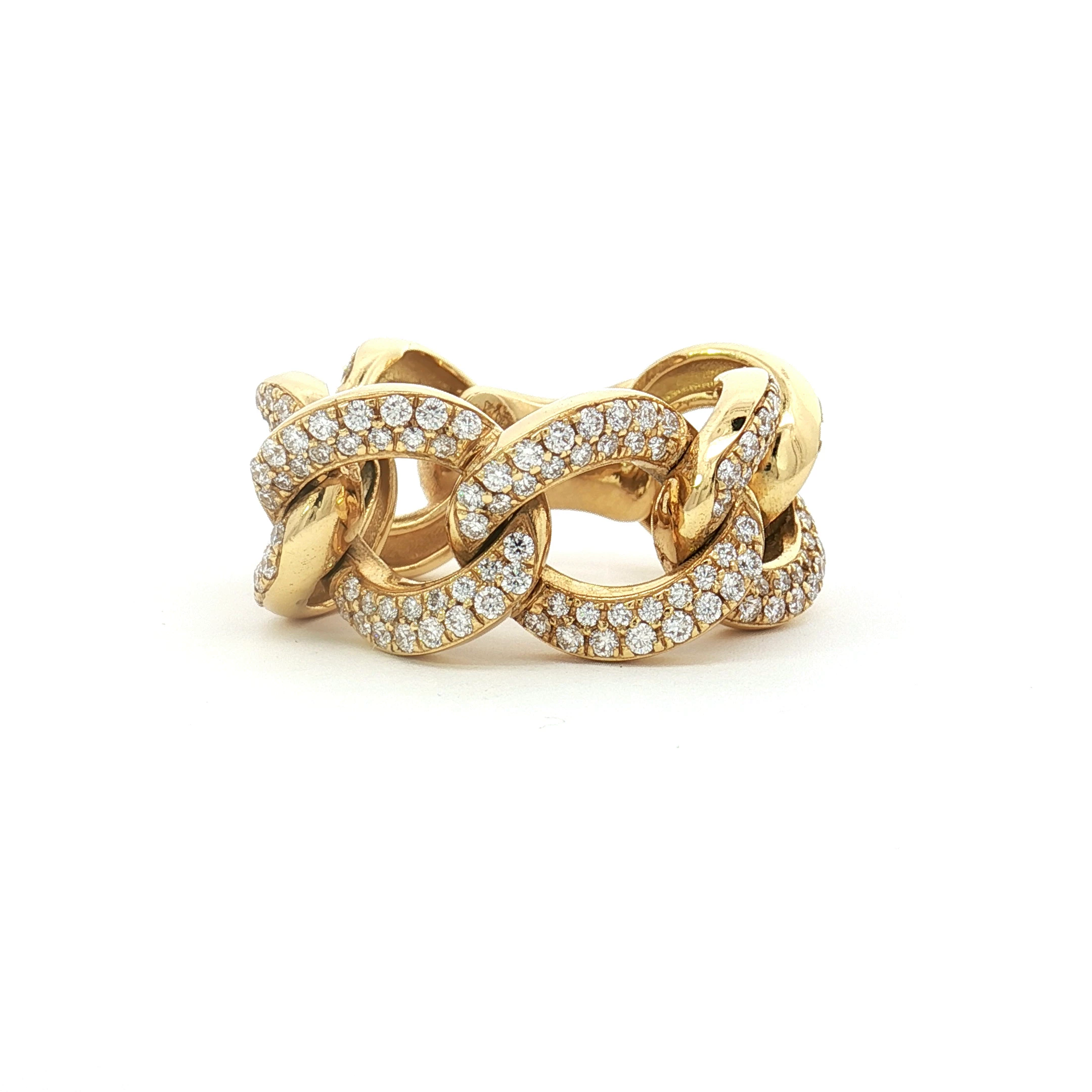 Anillo Banda de Oro Amarillo con Brillantes 1