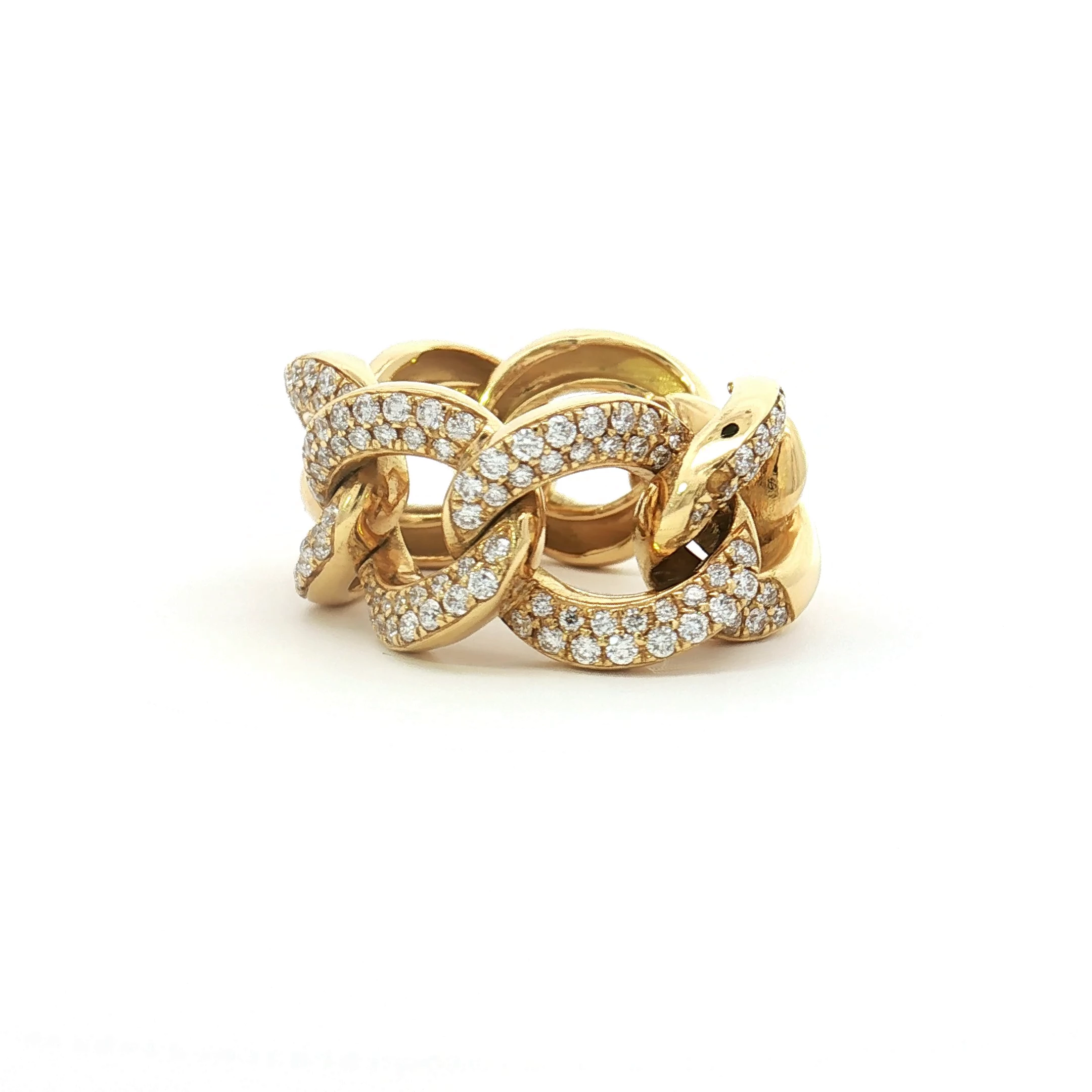 Anillo Banda de Oro Amarillo con Brillantes 2