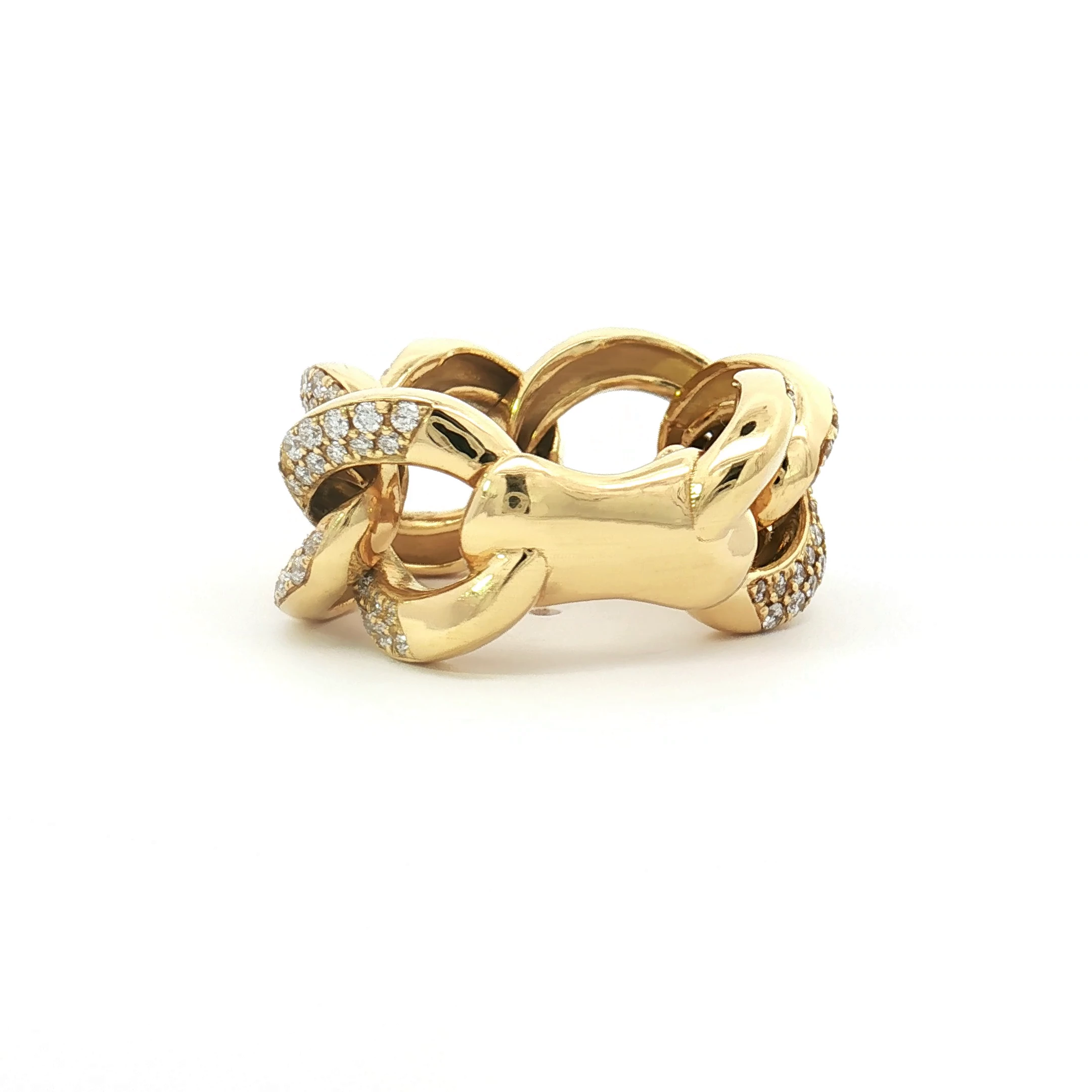 Anillo Banda de Oro Amarillo con Brillantes 3