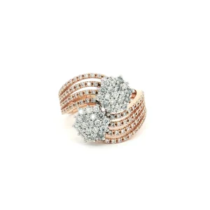 Exquisito anillo multistone en oro rosa con diamantes brillantes 1
