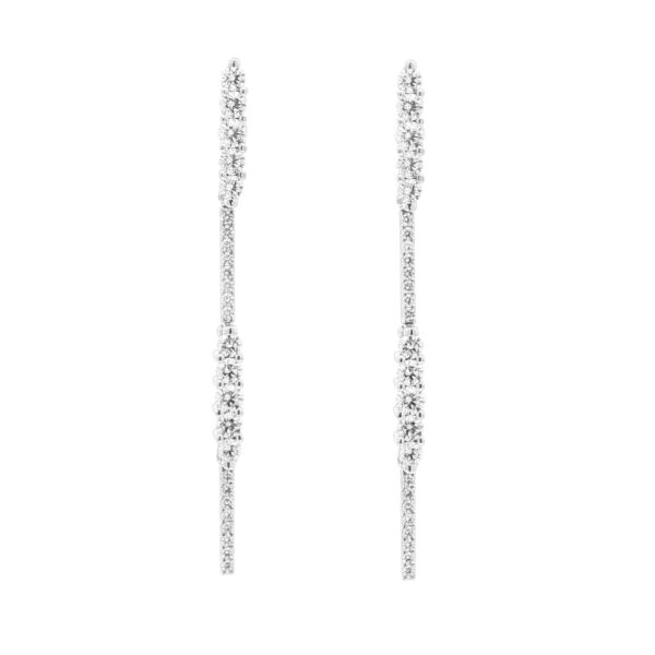 Arracades llargues de brillants i or blanc