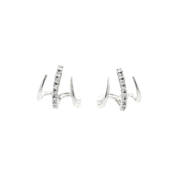 Pendientes oro blanco y brillantes