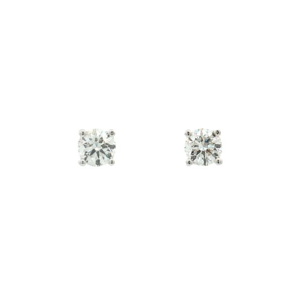 Pendientes solitarios en oro blanco