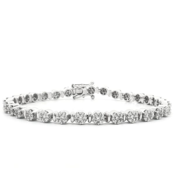 Pulsera riviere de oro blanco