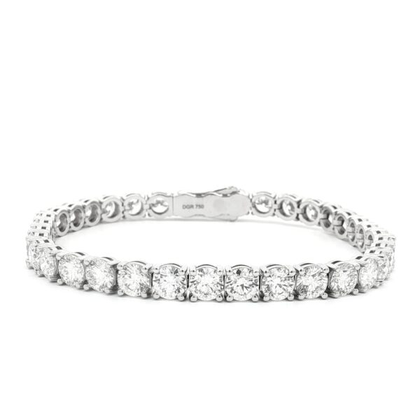 Riviere bracelet in white gold and brilliant-cut diamonds